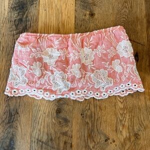 Hot and Delicious Pink Floral Lace Tube Top